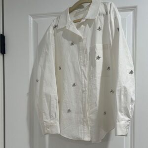 White Embroidered girls Shirt